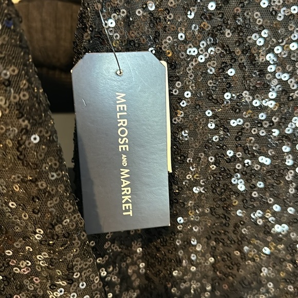 Melrose and Market black sequin long sleeve 2 piece pants suit size XXS NWT - Picture 2 of 4